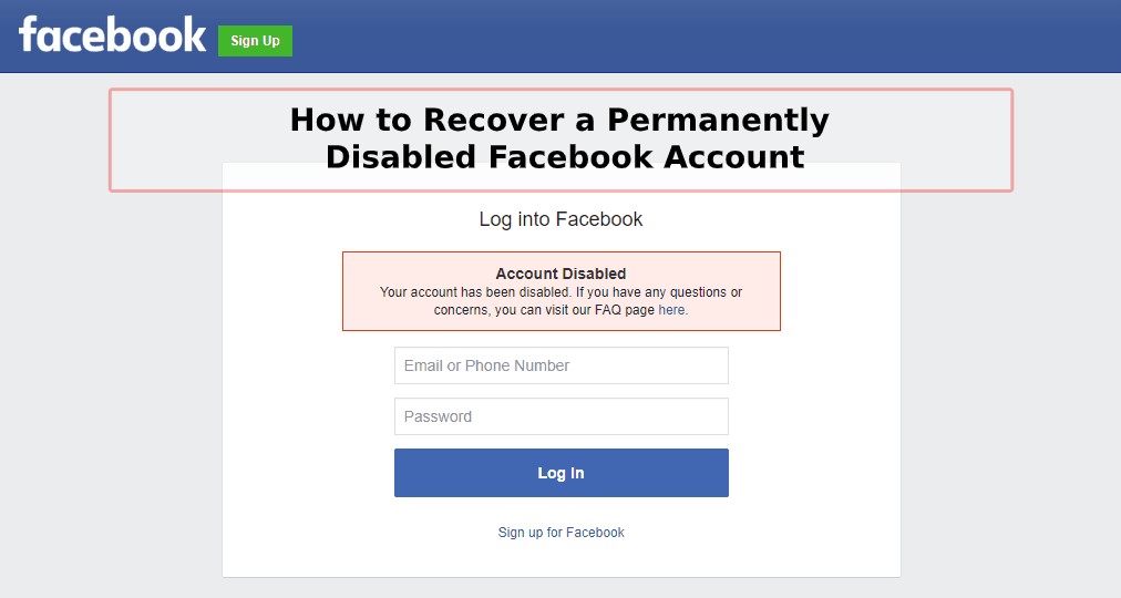 How To Recover A Permanently Disabled Facebook Account?
